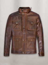 Rubbed Tan Rafael Nadal Leather Jacket