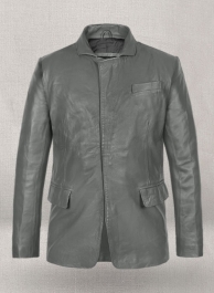 Gray Leather Jacket #611