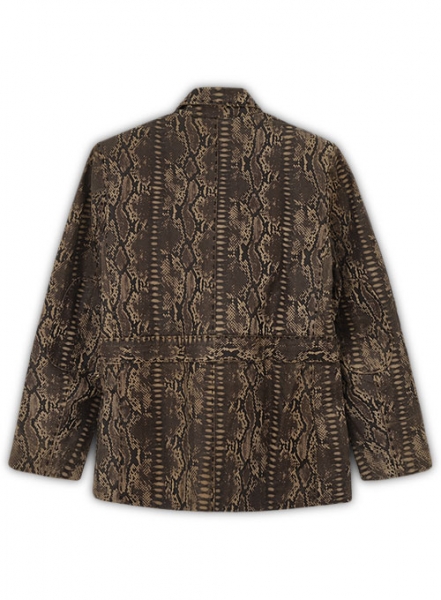 Dark Brown Python Fast & Furious Jason Statham Jacket - 42 Short