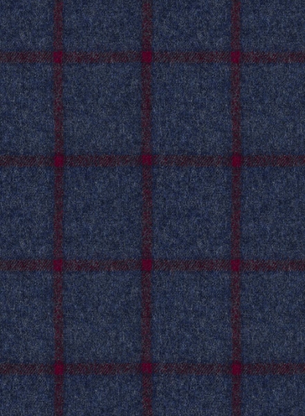 Italian Wool Cashmere Mardio Blue Checks Pants