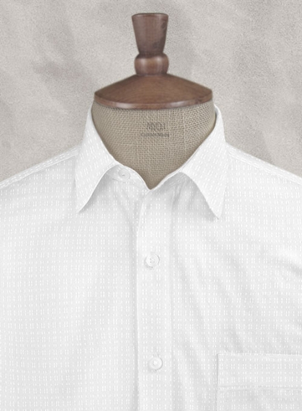 White Self Blocks Shirt - Half Sleeves