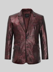 Croc Antique Rose Leather Blazer
