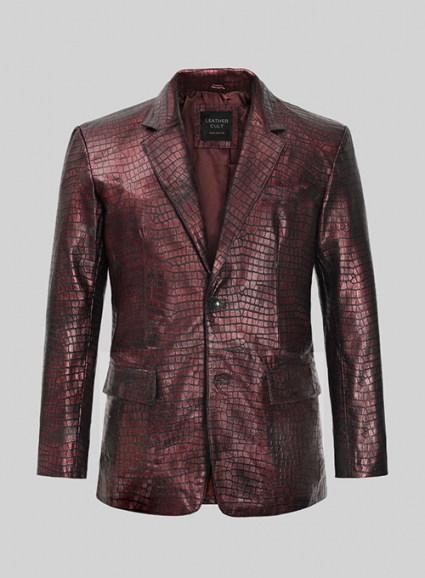 Croc Antique Rose Leather Blazer