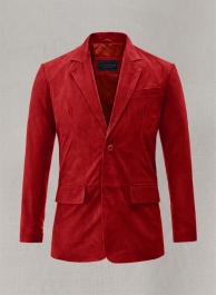 Soft Lava Red Suede Leather Blazer Soft Lava Red Suede Leather Blazer