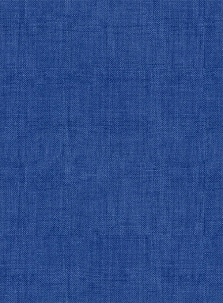 European Sapphire Blue Linen Western Style Shirt - Half Sleeves