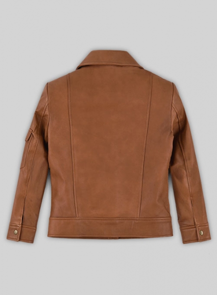 Log Cabin Brown Gigi Hadid Leather Jacket