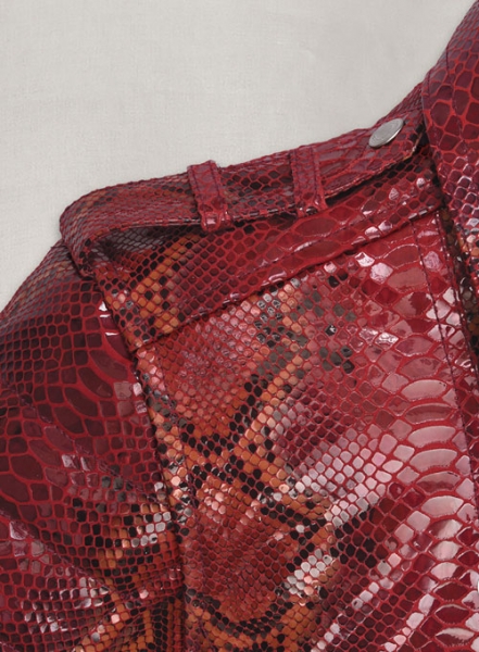 Gallant Bold Red Python Leather Jacket