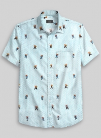 Italian Cotton Sporty Bear Shirt - Half Sleeves