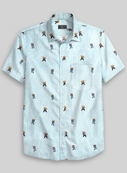 Italian Cotton Sporty Bear Shirt - Half Sleeves