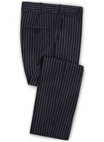Napolean Dark Blue Stripe Wool Pants