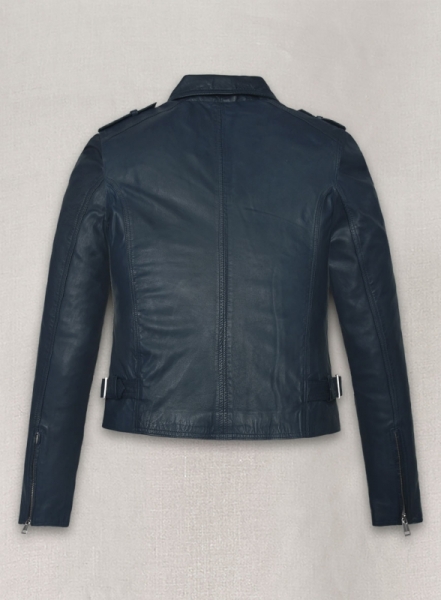 Soft Winsor Blue Washed & Wax Leather Jacket # 267
