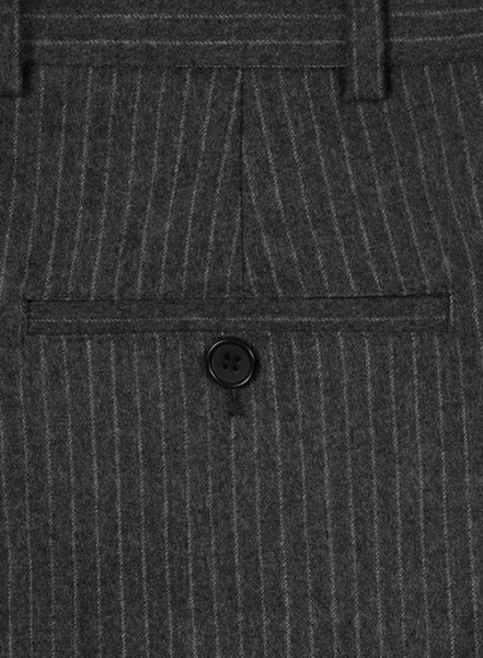 Light Weight Charcoal Stripe Tweed Pants