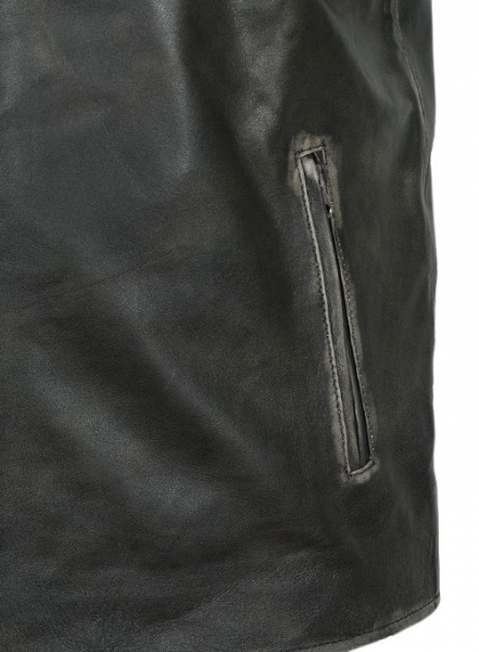 Rubbed Charcoal Mark Wahlberg Daddys Home Leather Jacket