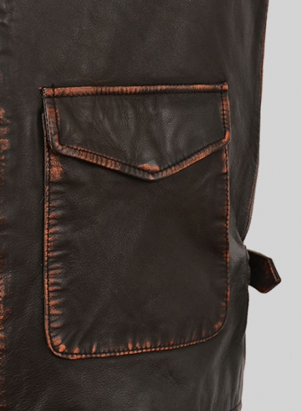 Rubbed Dark Brown Washed Indiana Jones Leather Jacket