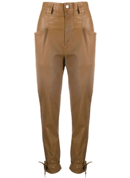Skinny Bottom Lace Leather Pants