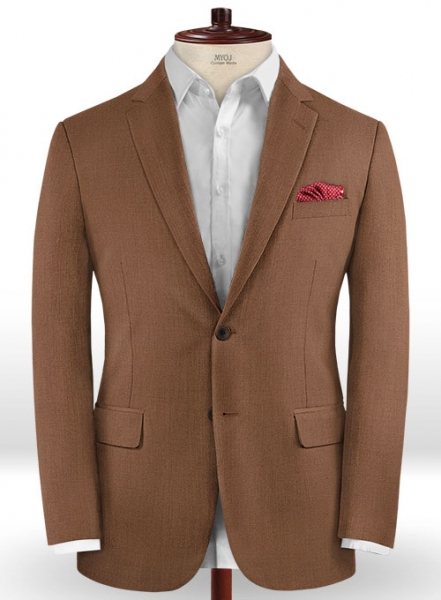 Scabal Brick Brown Wool Suit