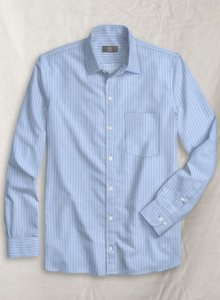 Italian Cotton Blue Stripes Shirt