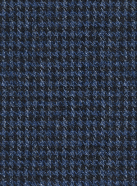 Harris Tweed Houndstooth Blue Pea Coat