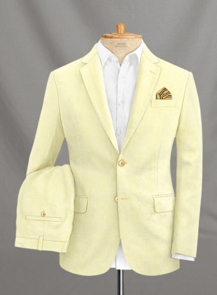 Italian Linen Melon Yellow Suit