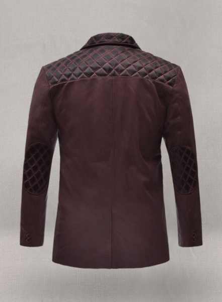 Harper Burnt Wine Leather Blazer