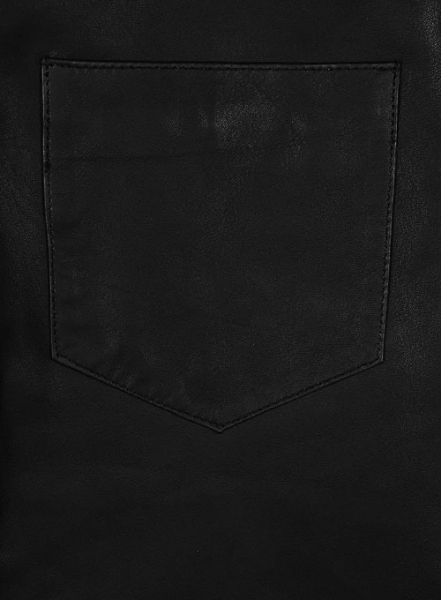 Soft Rich Black Leather Cargo Shorts Style # 377