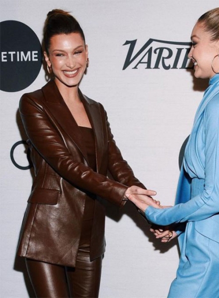 Bella Hadid Leather Blazer