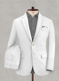Italian Linen White Herringbone Suit