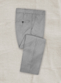 Stretch Checkers Light Gray Wool Pants