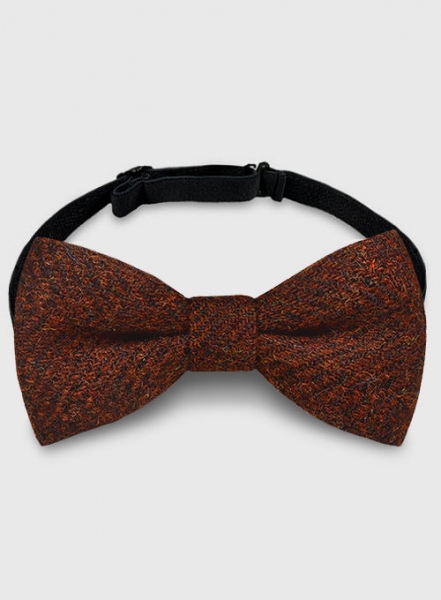 Harris Tweed Bow - Wide Herringbone Rust