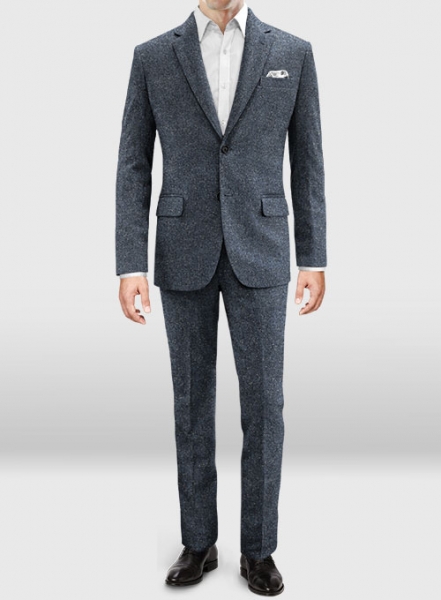 Arc Blue Herringbone Flecks Donegal Tweed Suit