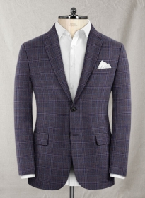 Reda Purple Checks Wool Jacket