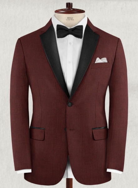 Napolean Melange Wine Wool Tuxedo Jacket