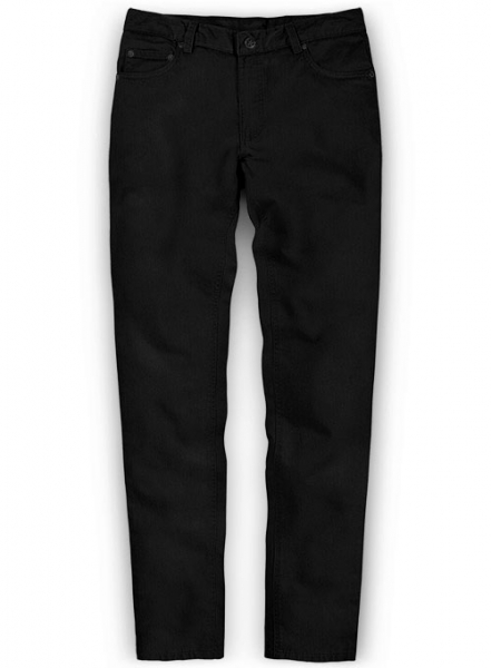 Heavy Knit Black Stretch Chino Jeans