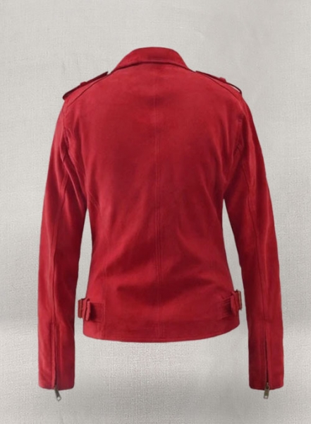 Soft Lava Red Suede Leather Jacket # 267