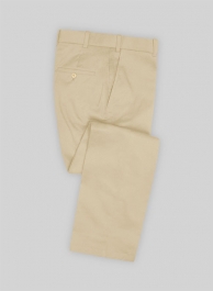 Beige Feather Cotton Canvas Stretch Pants Beige Feather Cotton Canvas Stretch Pants