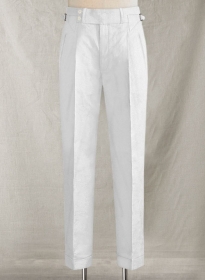 Safari White Cotton Linen Heritage Trousers