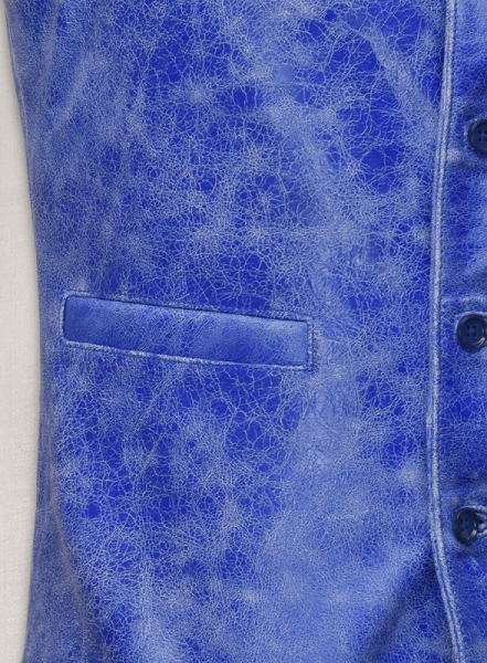 Artistic Blue Leather Suit