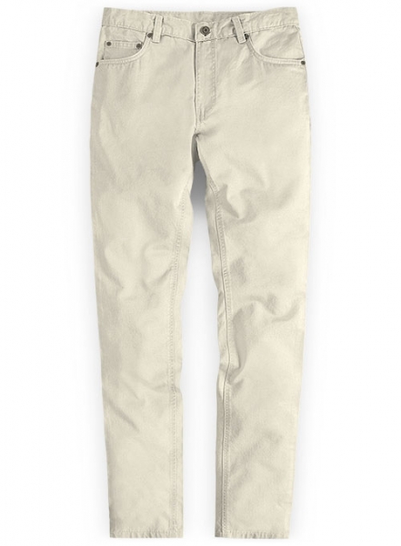 Light Beige Peach Finish Chino Jeans
