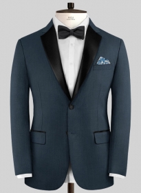 Napolean Flat Blue Wool Tuxedo Jacket
