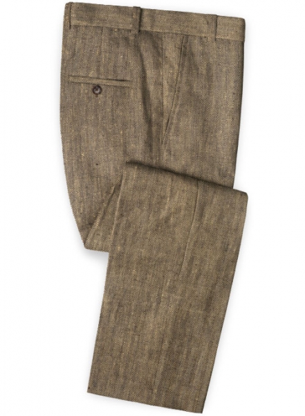 Italian Veneto Herringbone Linen Pants