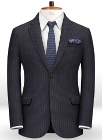 Chalkstripe Wool Dark Blue Jacket