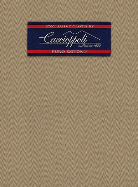 Caccioppoli Herringbone Solar Tan Cotton Suit