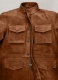 Cognac Military M-65 Leather Jacket