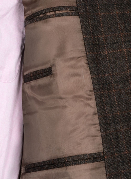 Vintage Jones Dark Brown Checks Tweed Suit