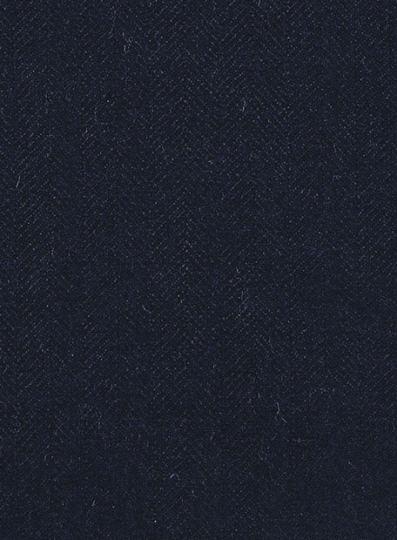 Deep Blue Herringbone Tweed Parker Style Sports Coat