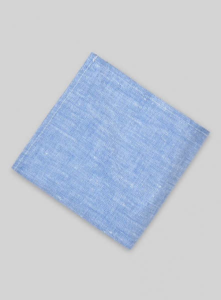 Italian Linen Pocket Square - Nile Blue