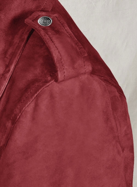 Soft French Red Suede Meghan Markle Leather Jacket