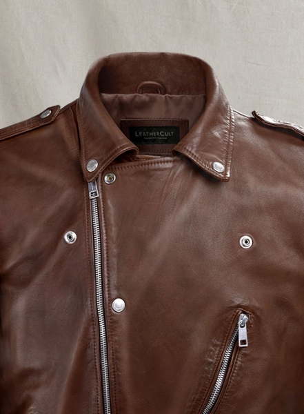 Beast Spanish Brown Biker Leather Jacket