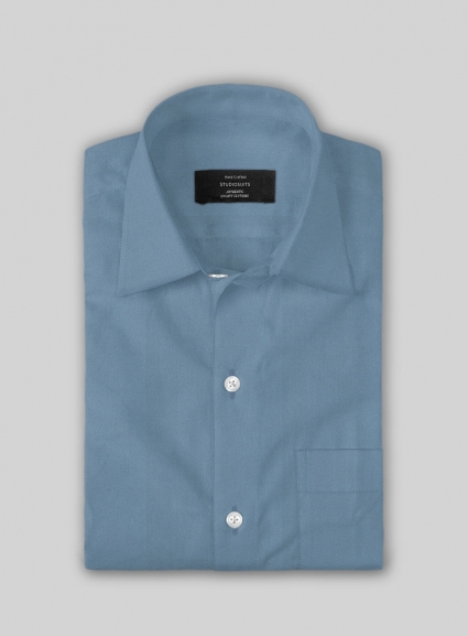 Azure Blue Stretch Poplene Shirt
