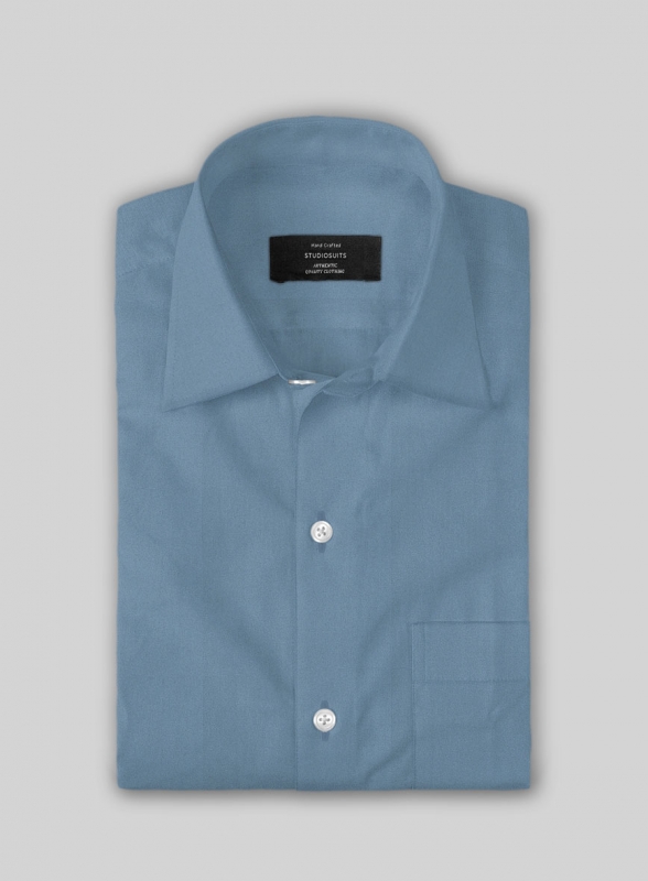 Azure Blue Stretch Poplene Shirt